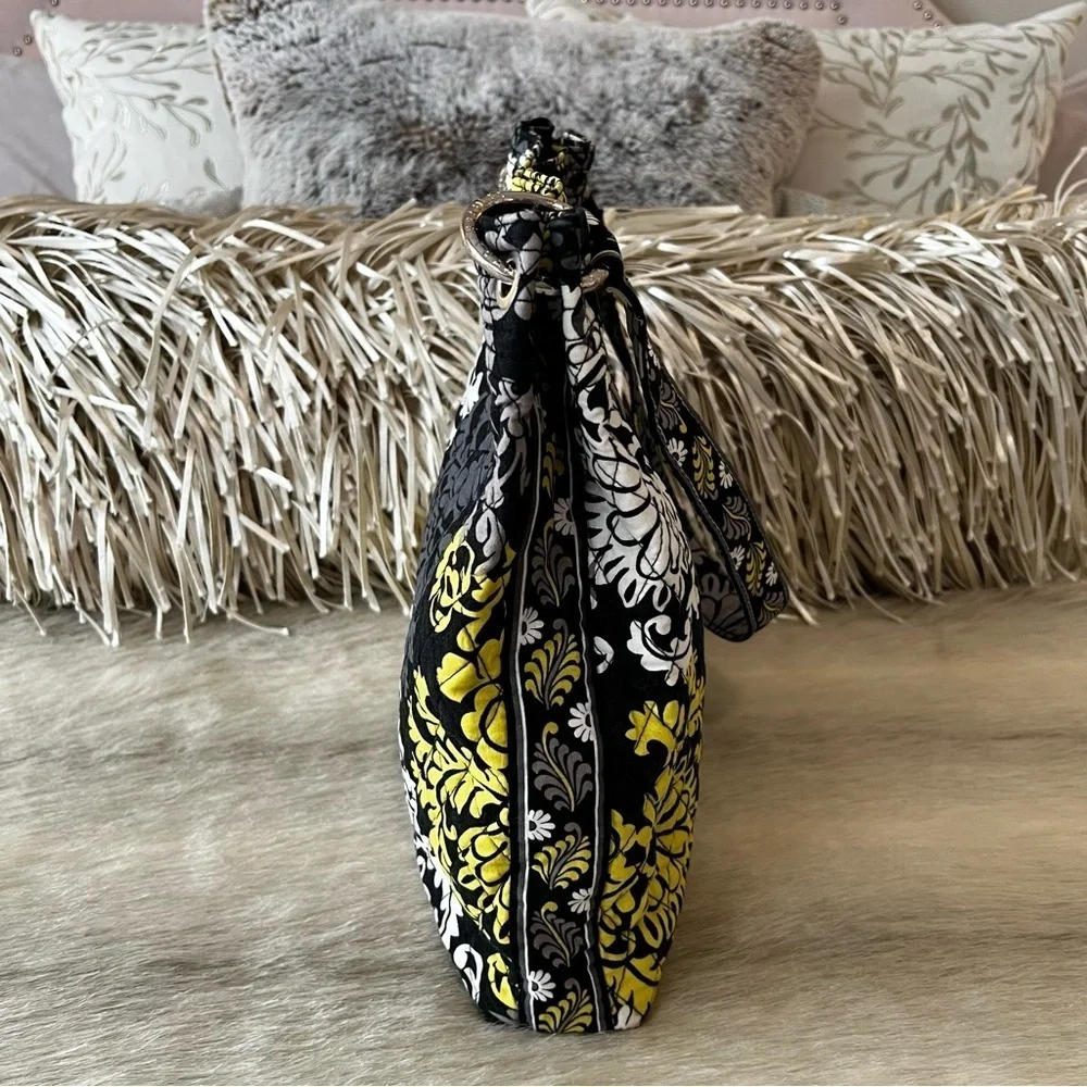 VERA BRADLEY Baroque 2010 Holiday Tote Black Yellow White Y2K 1 Strap Large